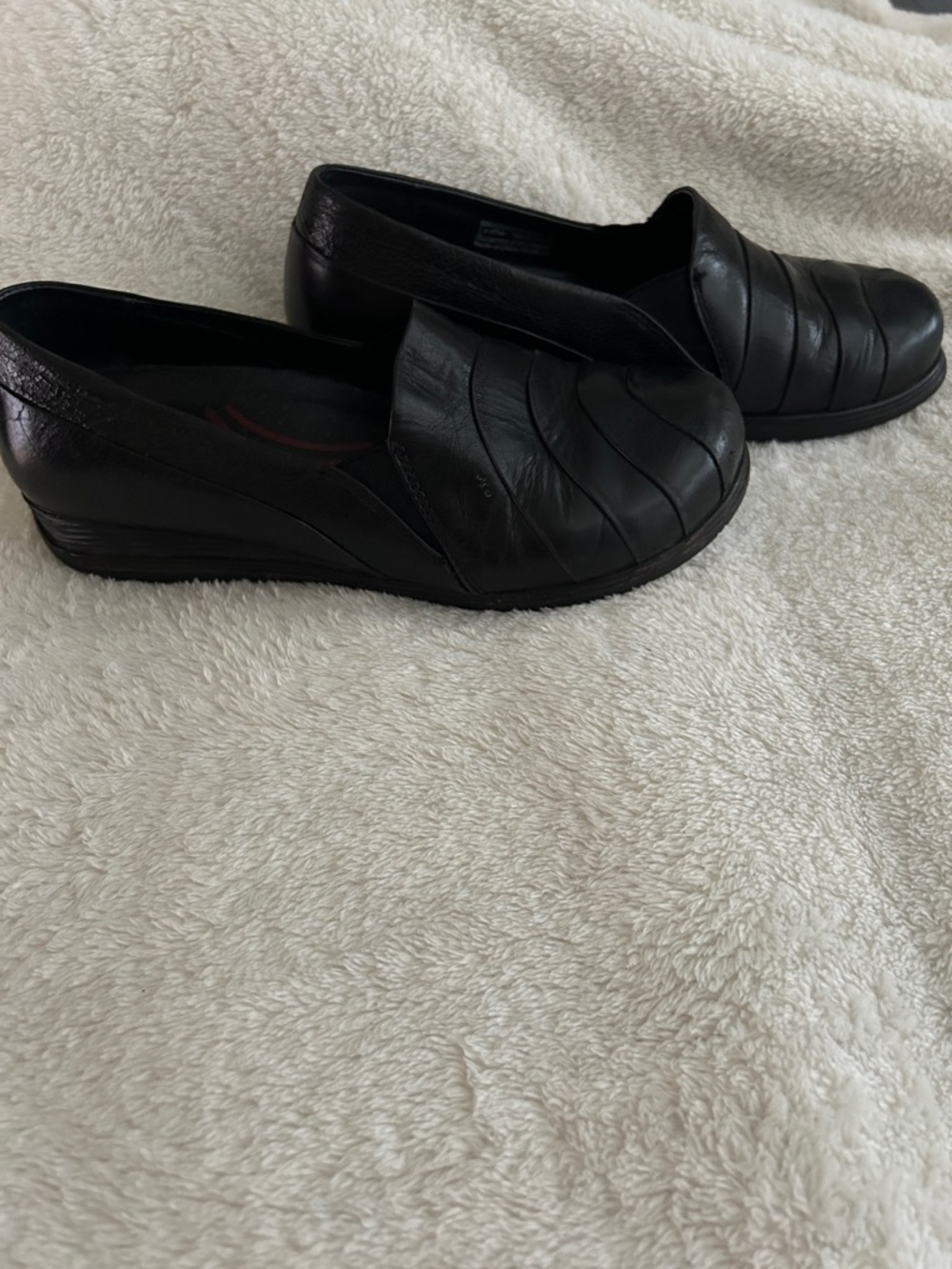 Dansko Black Leather Slip-On Ankle Booties